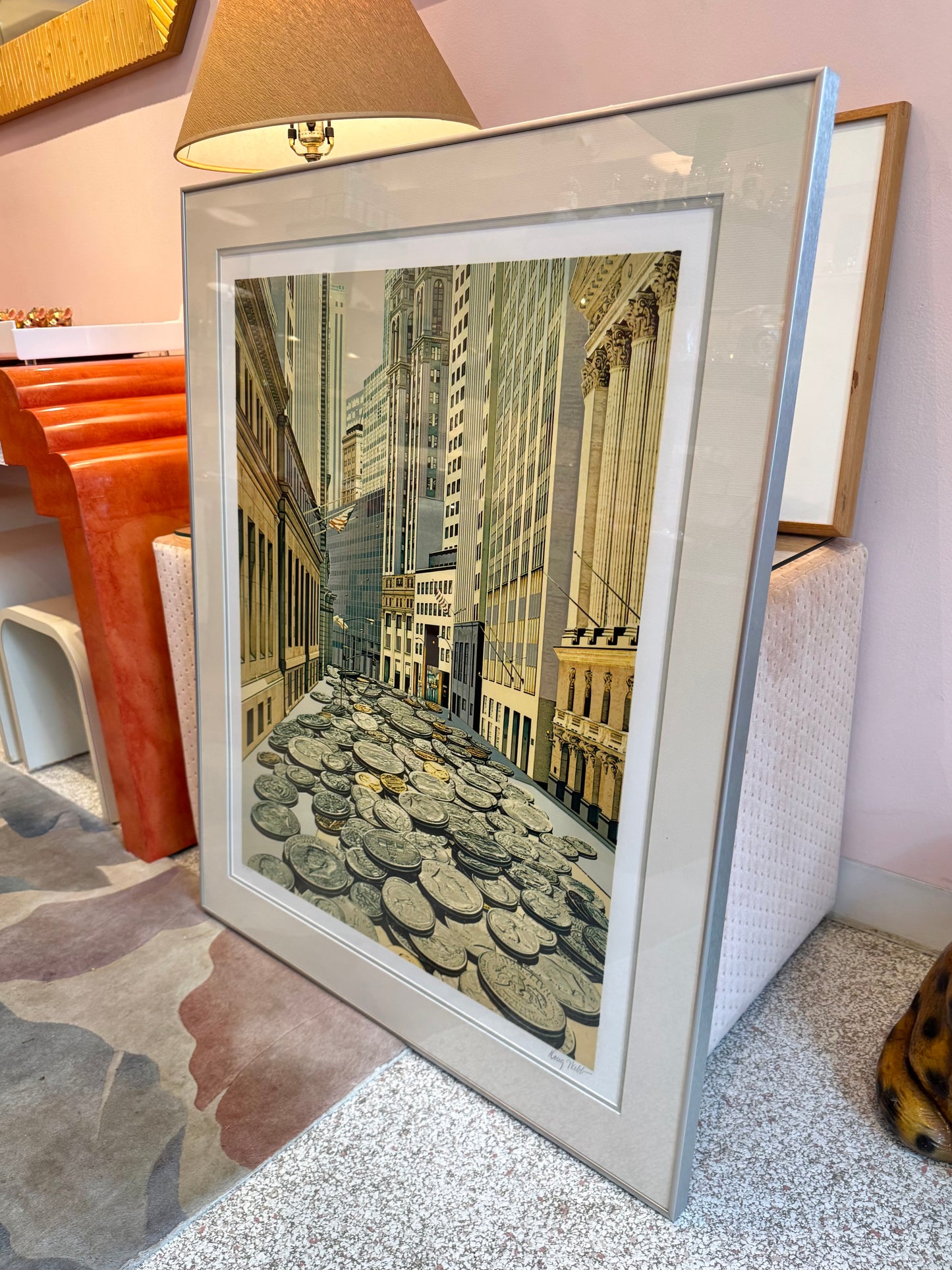 Vintage Limited Edition Serigraph Titled "Face Value" 1989 Signed and Numbered by Doug Webb