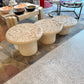 Set of 3 Vintage Faux Travertine Nesting Mushroom Tables
