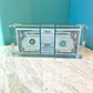 Vintage Lucite 1969 Stacked $100 One Dollar Bills Paperweight