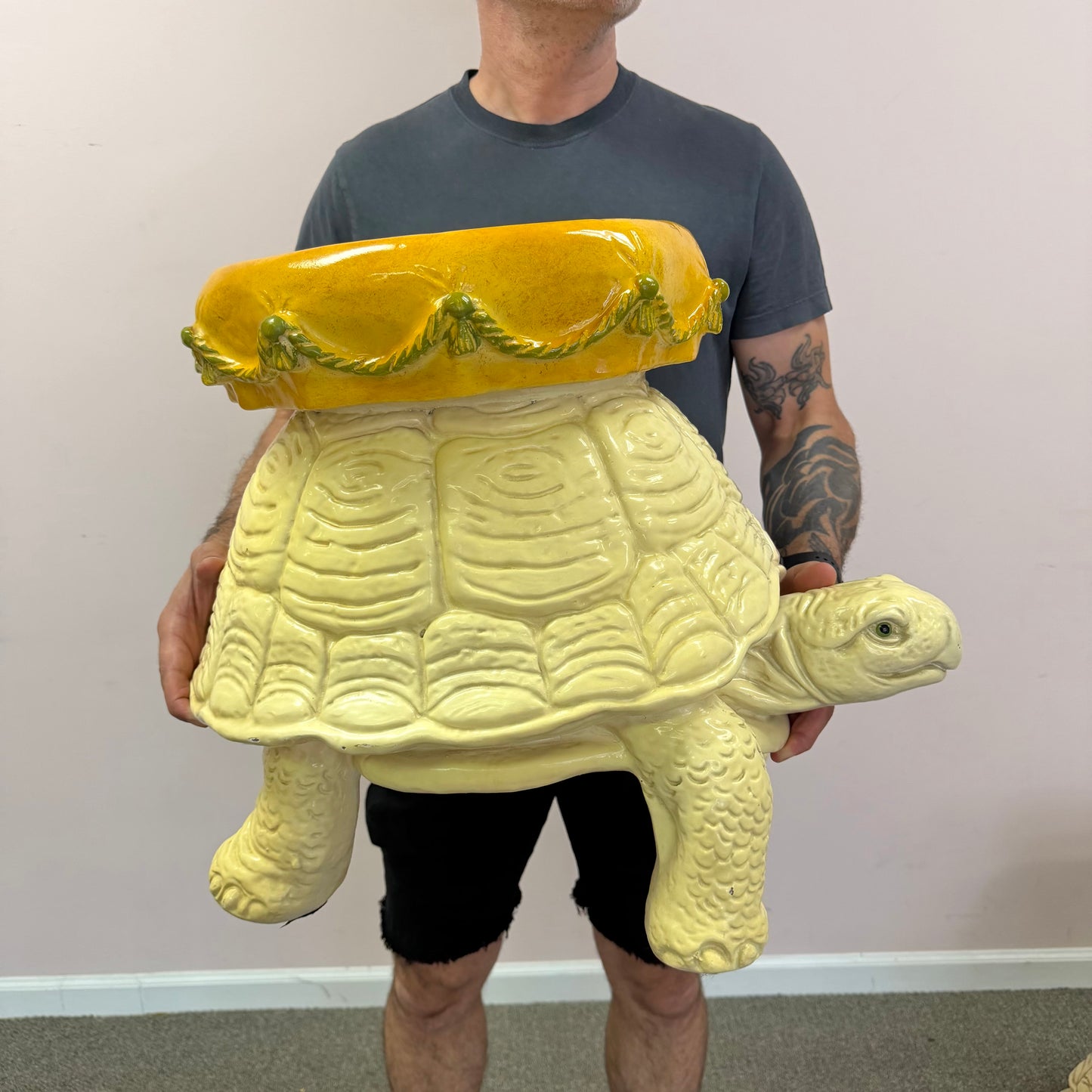 Vintage Extra Large Mid-Century Tortoise Stool