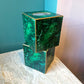 Malachite Papier Mache Tissue Box Cover