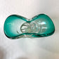 Vintage Aqua Green Chunky Murano Glass Bowl