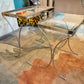 Pair of Vintage Chrome and Glass Nesting Side Tables