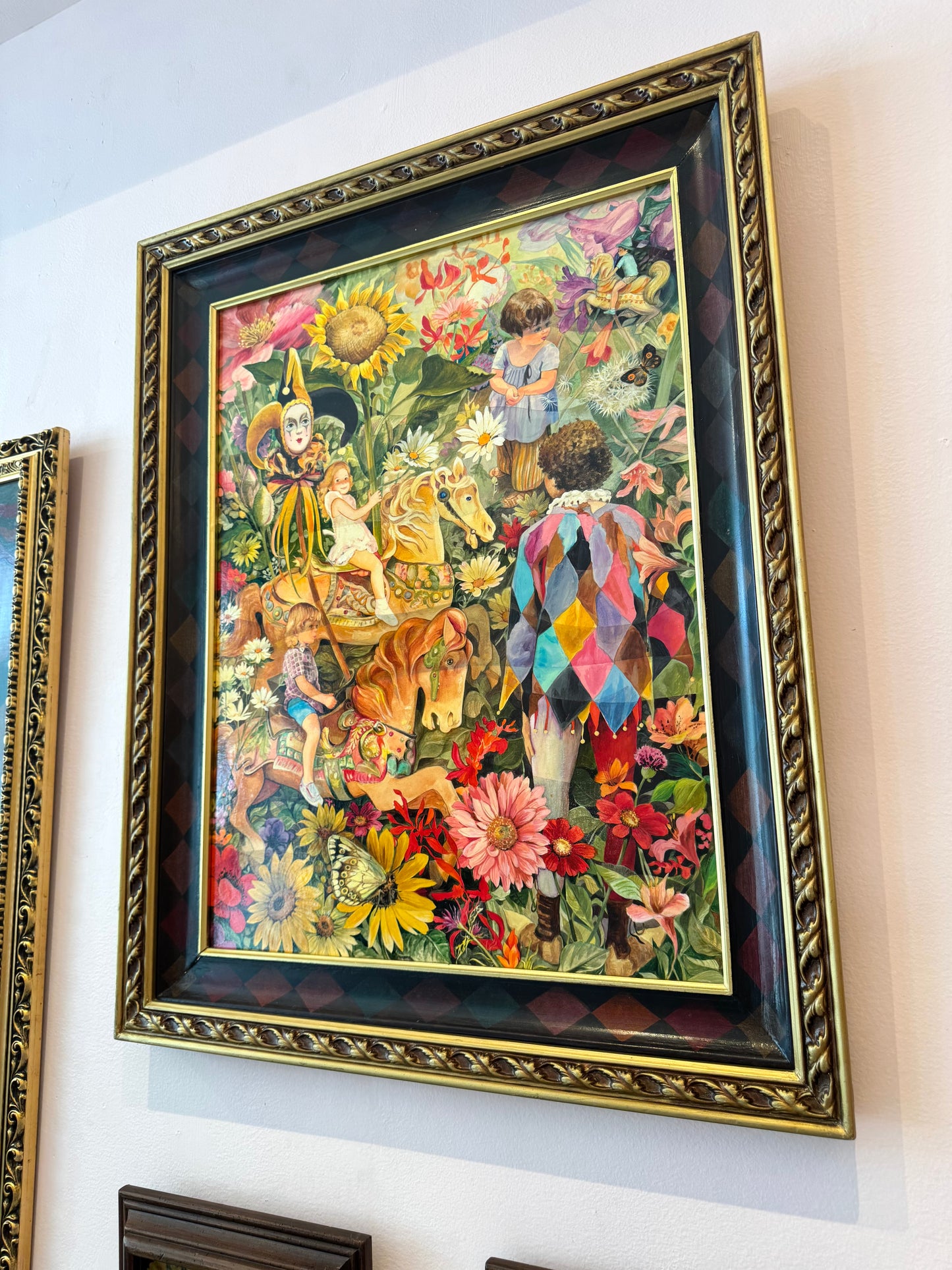 Vintage Original Framed "Once Upon A Springtime" 1981-1982 Acrylic on Board by Phyllis Londraville