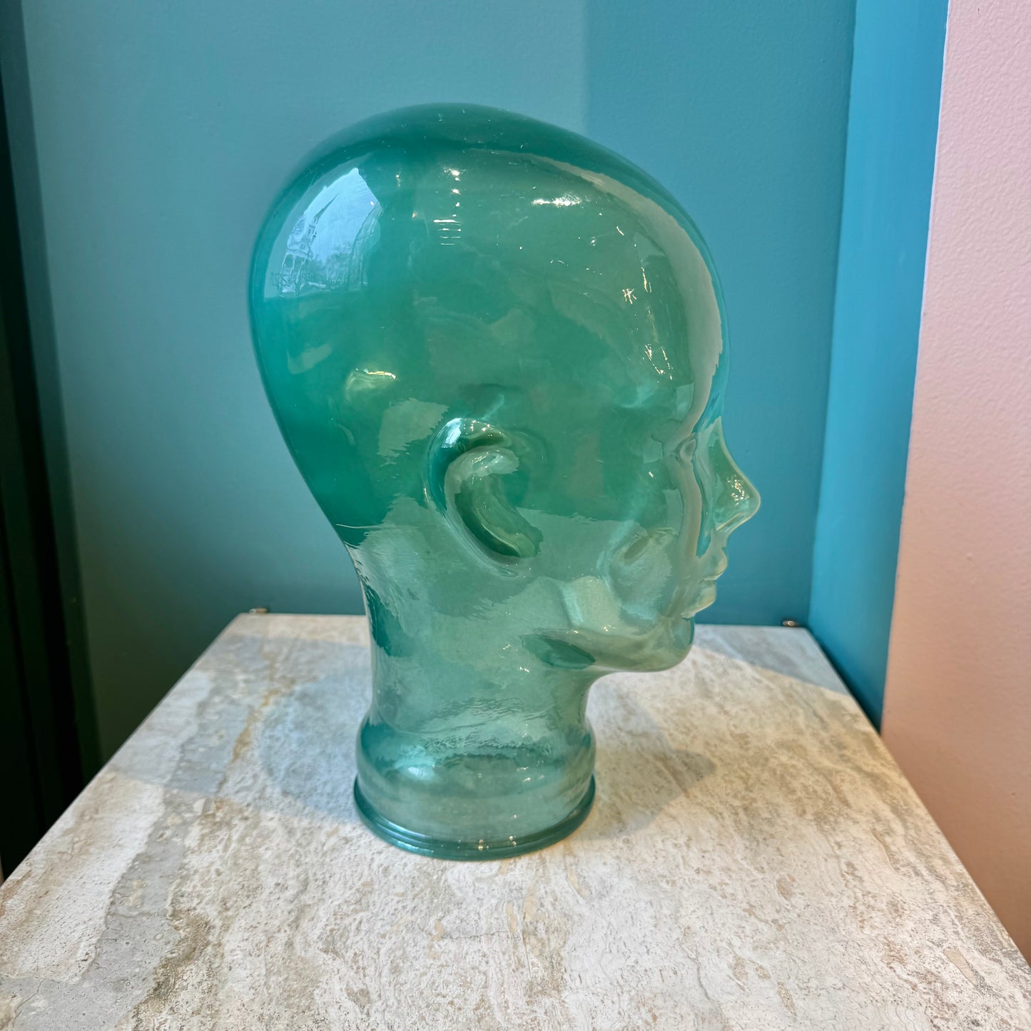 Vintage Sea Foam Green Glass Head