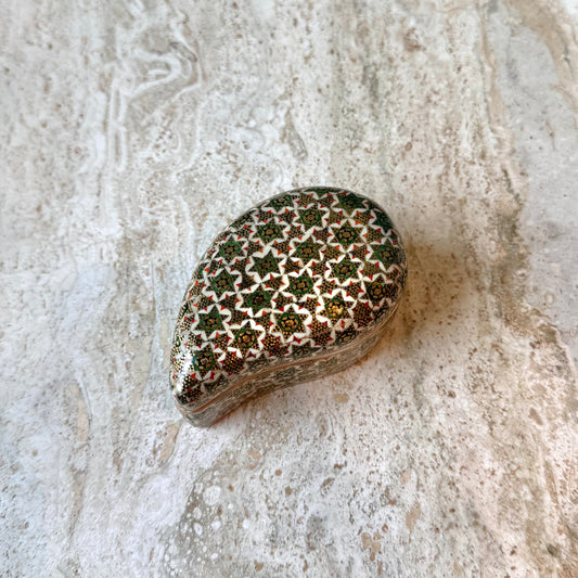 Vintage Persian Mini Mosaic Stars Ring Box