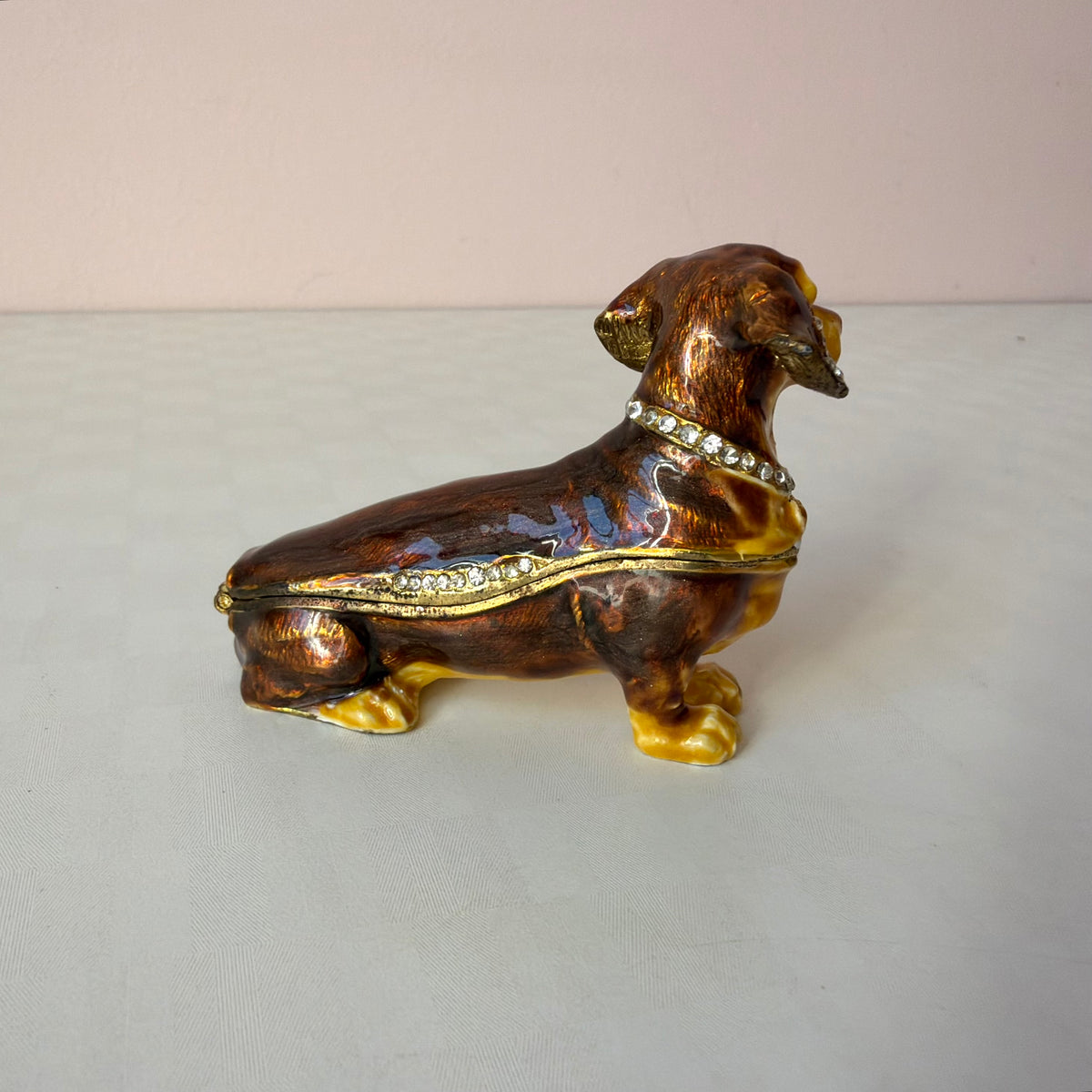 Jeweled Dachshund Trinket Box