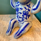 Vintage Chinoiserie Porcelain Monkey Holding a Bowl Statue