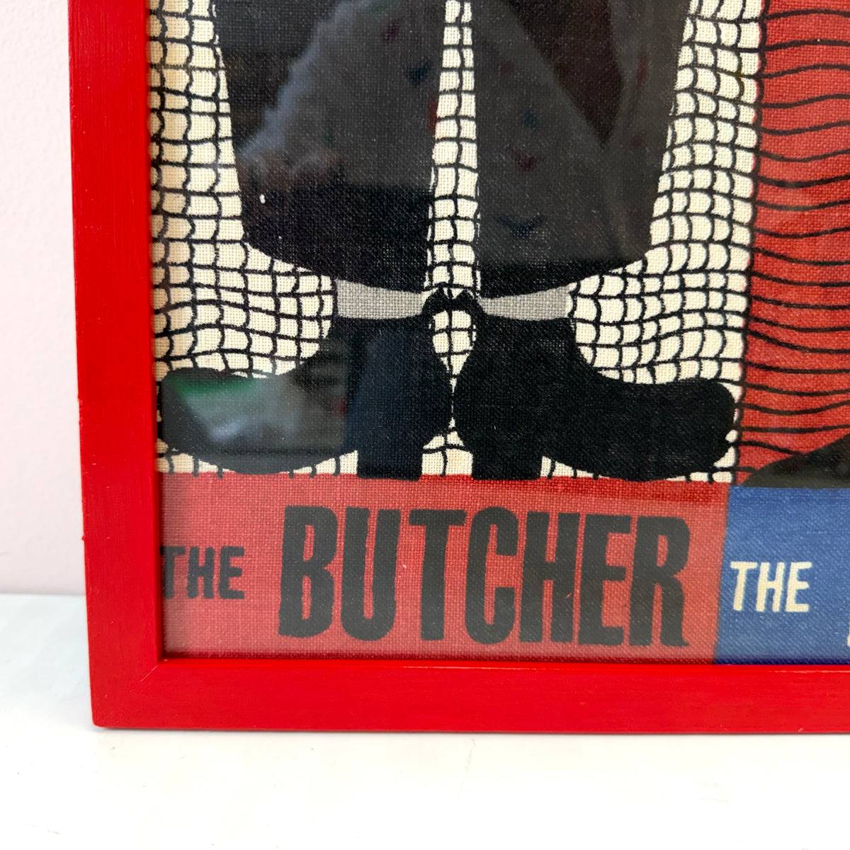 Vintage Framed "The Butcher, The Baker, The Candlestick Maker" Irish Linen Artwork