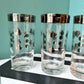 Set of 4 Vintage Metallic Playing Card Design Highball Glasses