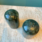 Pair of Green Marble Salt and Pepper Shakers