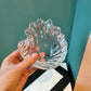 Vintage French Crystal Shell Ring Dish/Catchall by Vannes Crystal