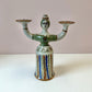 Vintage El Palomar Mexican Pottery Figural Woman Candelabra Candle Holder