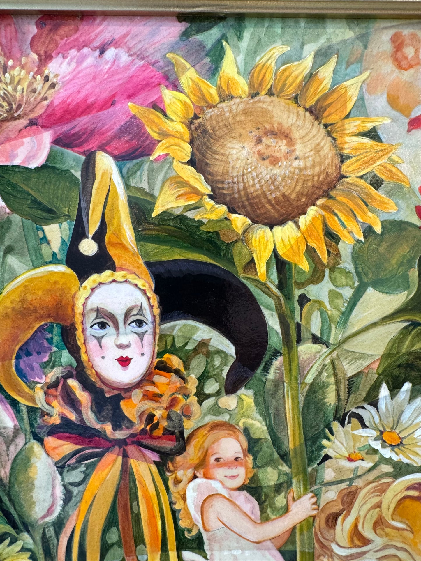 Vintage Original Framed "Once Upon A Springtime" 1981-1982 Acrylic on Board by Phyllis Londraville