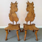 Pair of 1980 Andrew Willner Horse Chairs/Signed and Dated