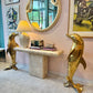 Extra Large Vintage Brass Dolphin Statue