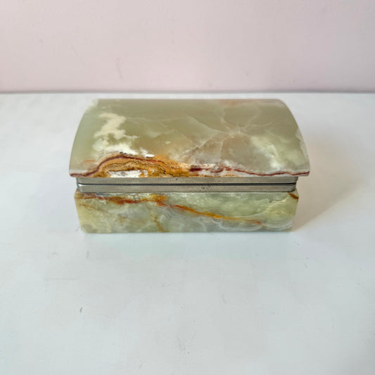 Vintage Green Onyx Hinged Box