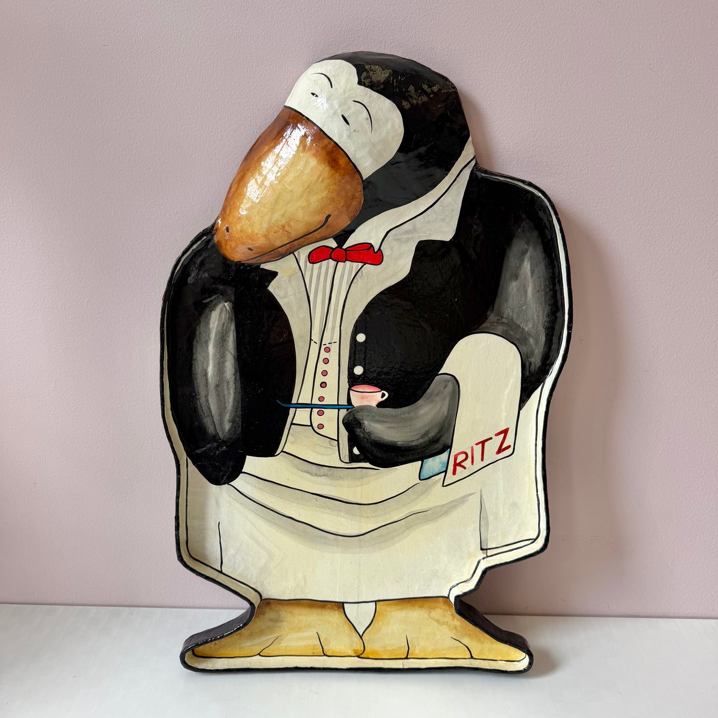 Vintage Large Paper-Maché Penguin Tray