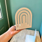 Pair of Vintage White Spectrum Arch Metal Bookends