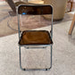 Vintage Italian Smoked Brown Lucite and Chrome Folding Chair