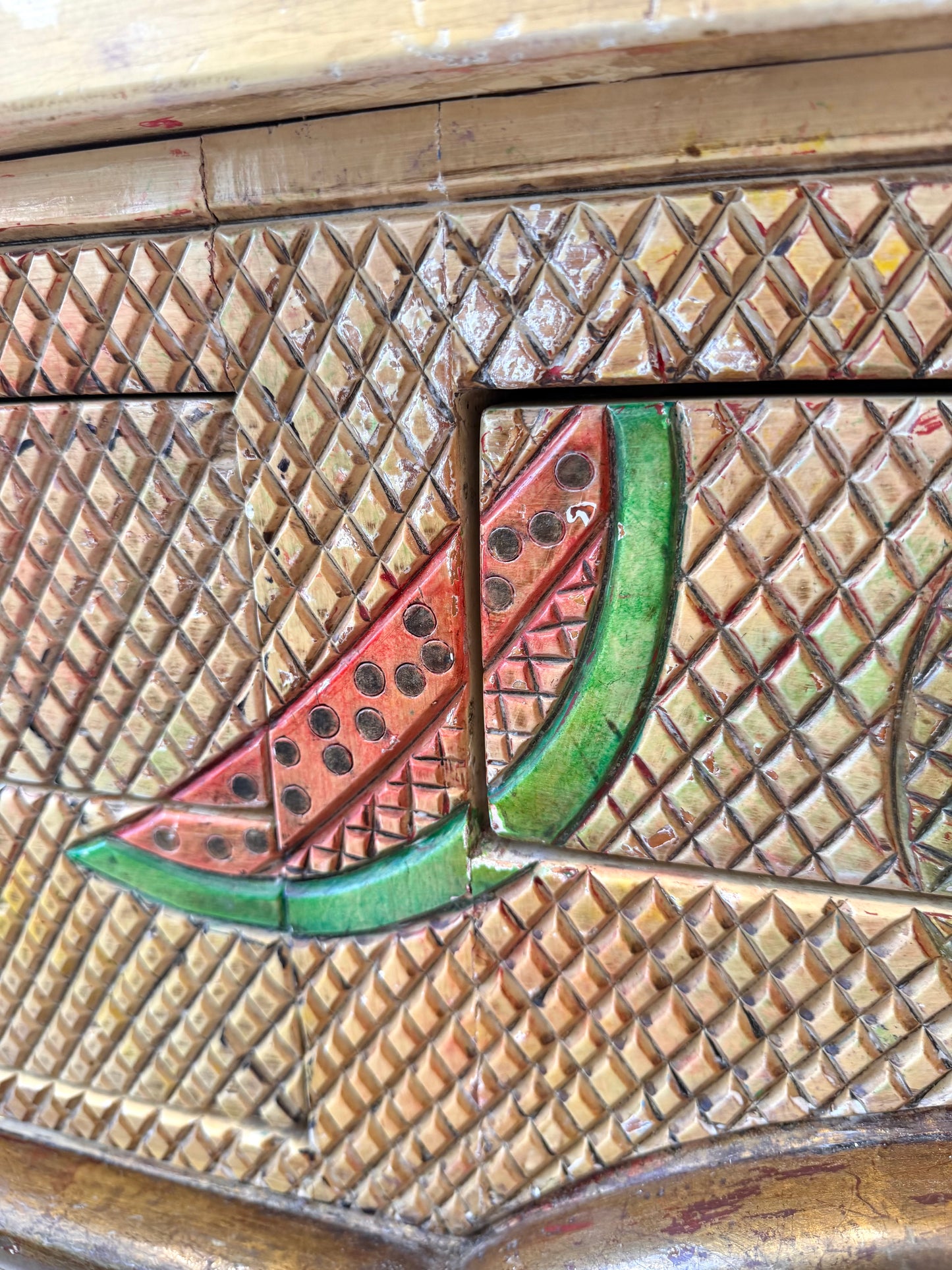 Vintage Hand Crafted Mexican Console and Mirror Set by Diseños Caaesa
