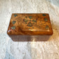 Vintage Wooden Playing Card Box with Brass Heart Inlay and Cards