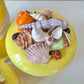 Vintage Set of 4 Seymour Mann Yellow Ceramic Shell Canisters (as is)