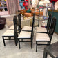 Vintage Set of 6 Italian Black Lacquer Dining Chairs by John Turano & Sons