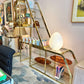 Vintage Asymmetrical Brass and Glass Etagere by DIA