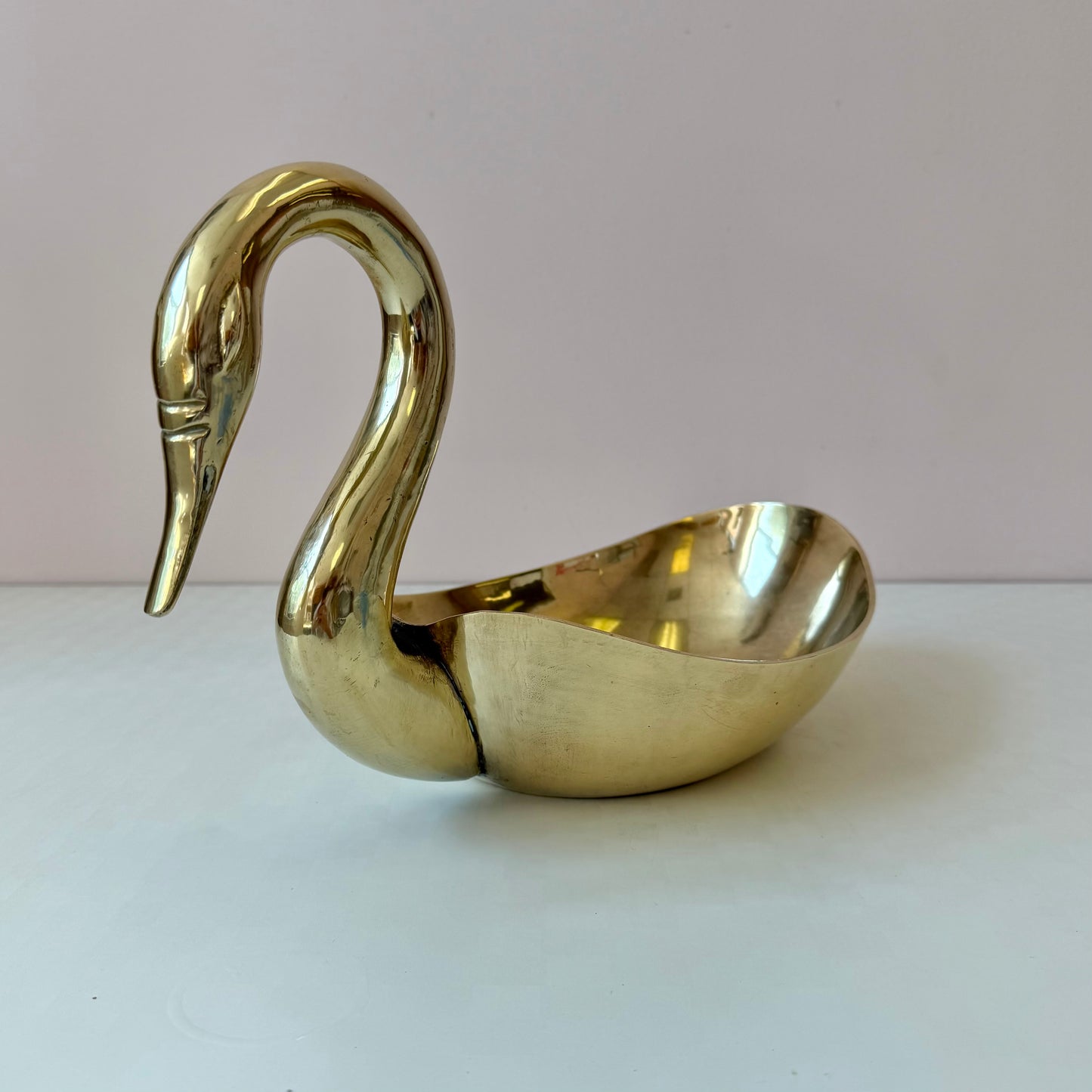 Vintage Art Deco Style Brass Swan Bowl