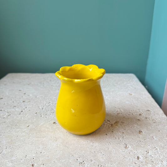 Vintage Italian Badelli Yellow Ceramic Bud vase