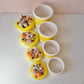 Vintage Set of 4 Seymour Mann Yellow Ceramic Shell Canisters (as is)