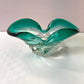 Vintage Aqua Green Chunky Murano Glass Bowl