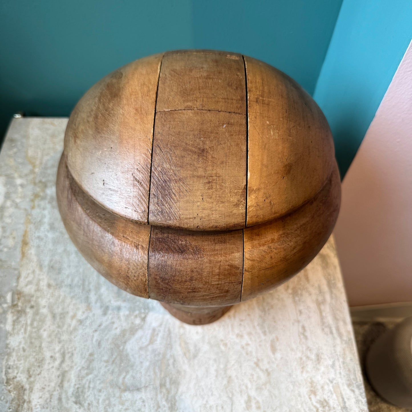 Antique 5 Piece Wooden Milliners Hat Block