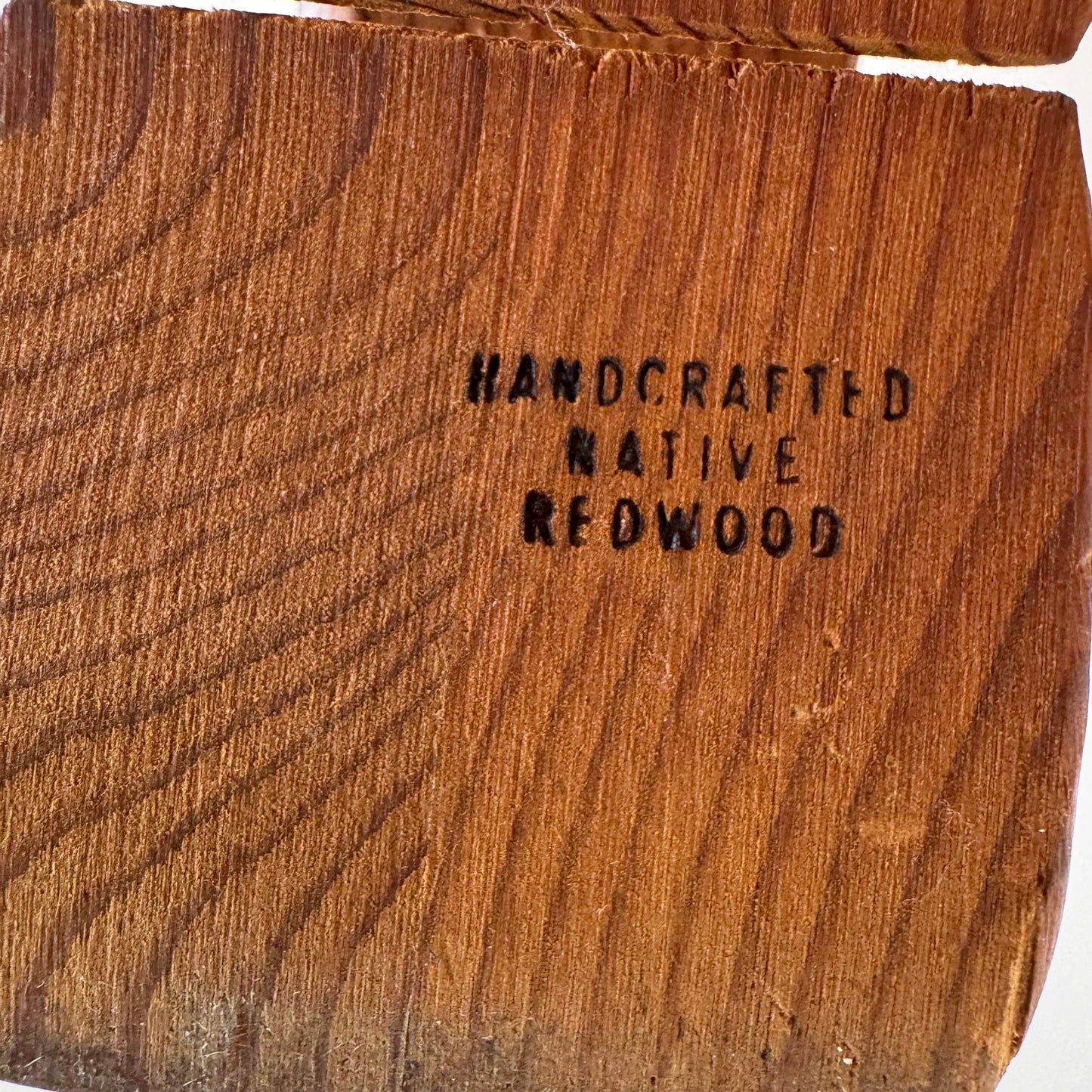 Vintage Handcrafted Redwood Heart Box