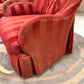 Vintage Raspberry Red Regency Style Striped Lounge Armchair by Lexington Furniture /item