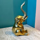 Vintage Seated Brass Elephant Statue