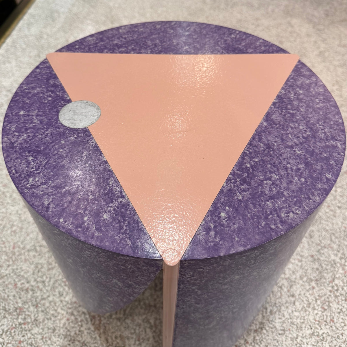 Vintage 1980's Postmodern Pink and Purple Side/Accent Table