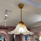 Vintage Two Tone Mazzega Style Glass Pendant Light Fixture