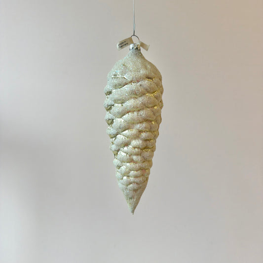 Vintage Glittered Glass Pinecone Ornament