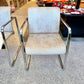Vintage Chrome and Crackled Faux Leather Chair by Peter Protzman for Herman Miller/item