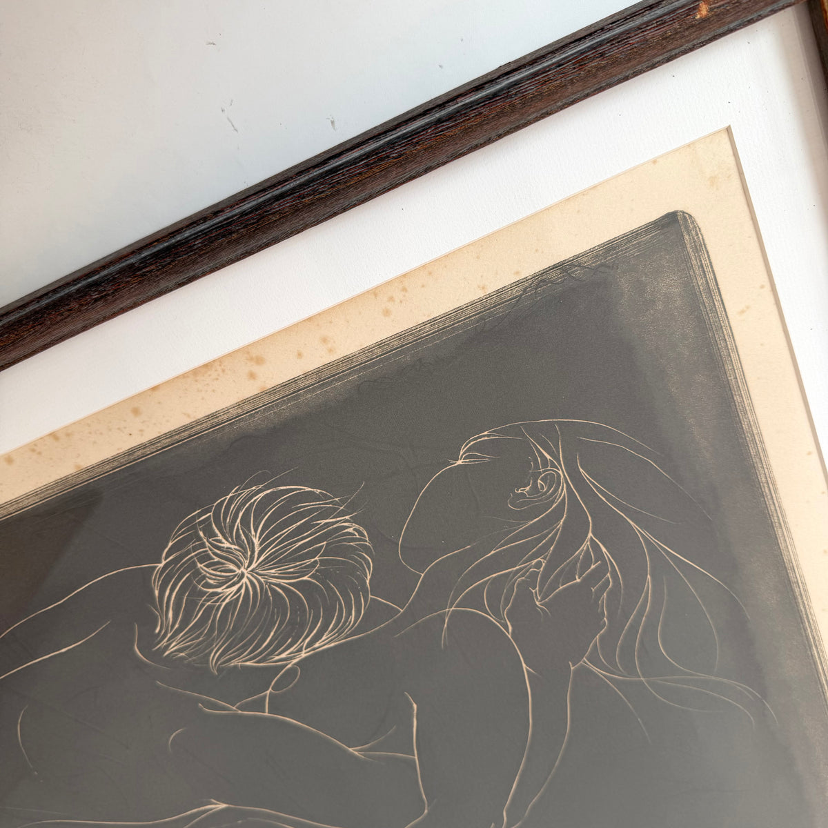 Vintage 1974 “Untitled - Embrace” Limited Edition Artists Proof Lithograph by Pierre-Yves Trémois