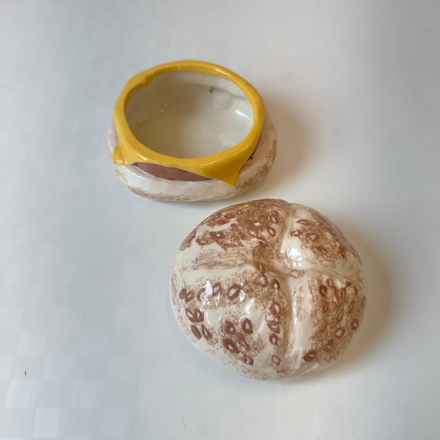 Vintage Ceramic Ham and Cheese on a Roll Box