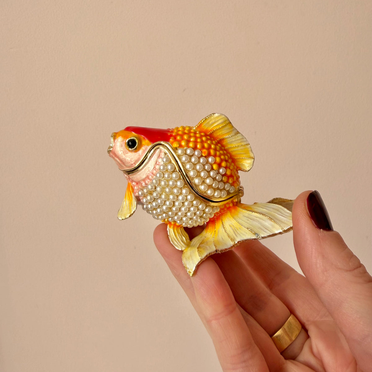 Jeweled Koi Fish Trinket Box