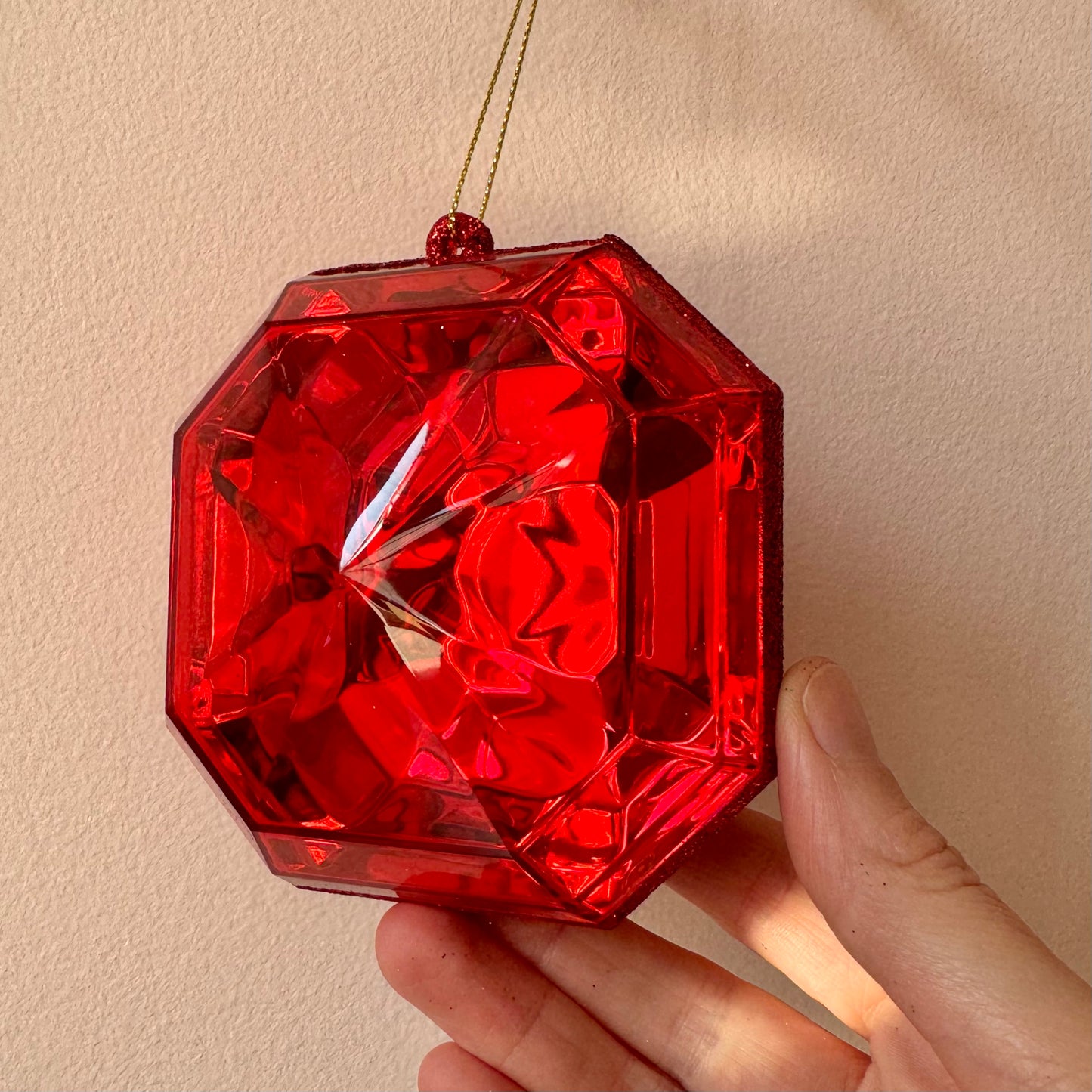 Ruby Red Gem Ornament