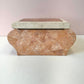 Vintage Maitland Smith Style Pink and Cream Tessellated Stone Box
