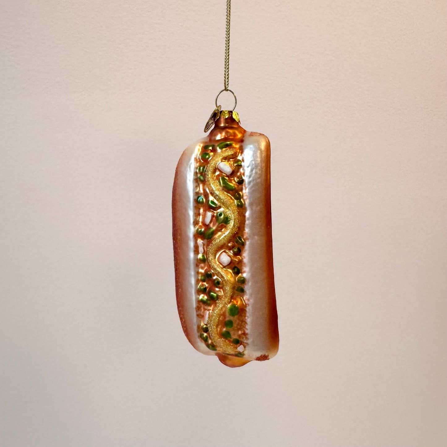 Hot Dog Glass Ornament