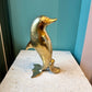 Vintage Brass Dolphin Statue
