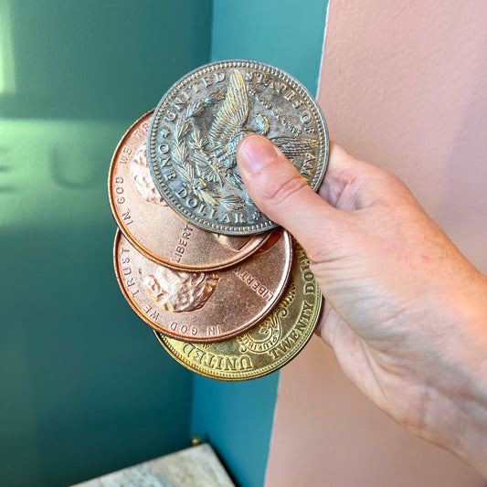 Set of Four Vintage Oversized Novelty Coins