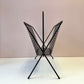 Vintage Mid Century Black Perforated Metal Magazine Rack